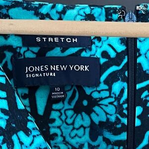 Jones New York Blue/Green Dress Stretch Cotton - Excellent Condition